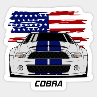 Front Stang Cobra GT 500 Silver Blue Sticker